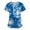 06#Blue, variant on Scrub Tops Women Summer Medical Scrub Top Short Sleeve Holiday Fashion Printed Nurse Uniforms Shirt with Pockets