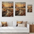 thumbnail image 4 of Designart "Pastoral Golden Hour Sunrise Scenery I" Landscape & Nature Print on Natural Pine Wood, 4 of 5