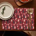 thumbnail image 4 of Red Christmas Tree Pattern Summer Placemats Table Placemats Set Of 6-Linen Kitchen Washable Placemats Table Mats 11.8"x17.7" Non-Slip Heat Resistant, 4 of 5