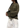 thumbnail image 2 of Pull Oversize pour Femmes Manches Longues Croisé Imprimé Punk Déchiré Tricoté Mode Urbaine, 2 of 8