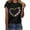 Black, variant on Zunfeo Womens Summer Tops Casual Juniors Short Sleeve Tops Trendy V Neck Printed Tee Shirts Red S