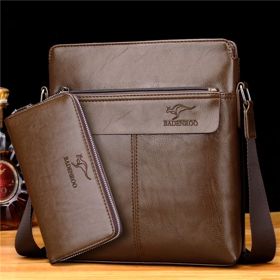 Explosion money kangaroo man bag, shoulder bag, men's bag, business leisure cow leather, vertical version of backpack online shop,Khaki