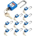 thumbnail image 1 of Candado de seguridad QWORK Lockout Tagout 10 azul con 20 llaves, 1 of 7