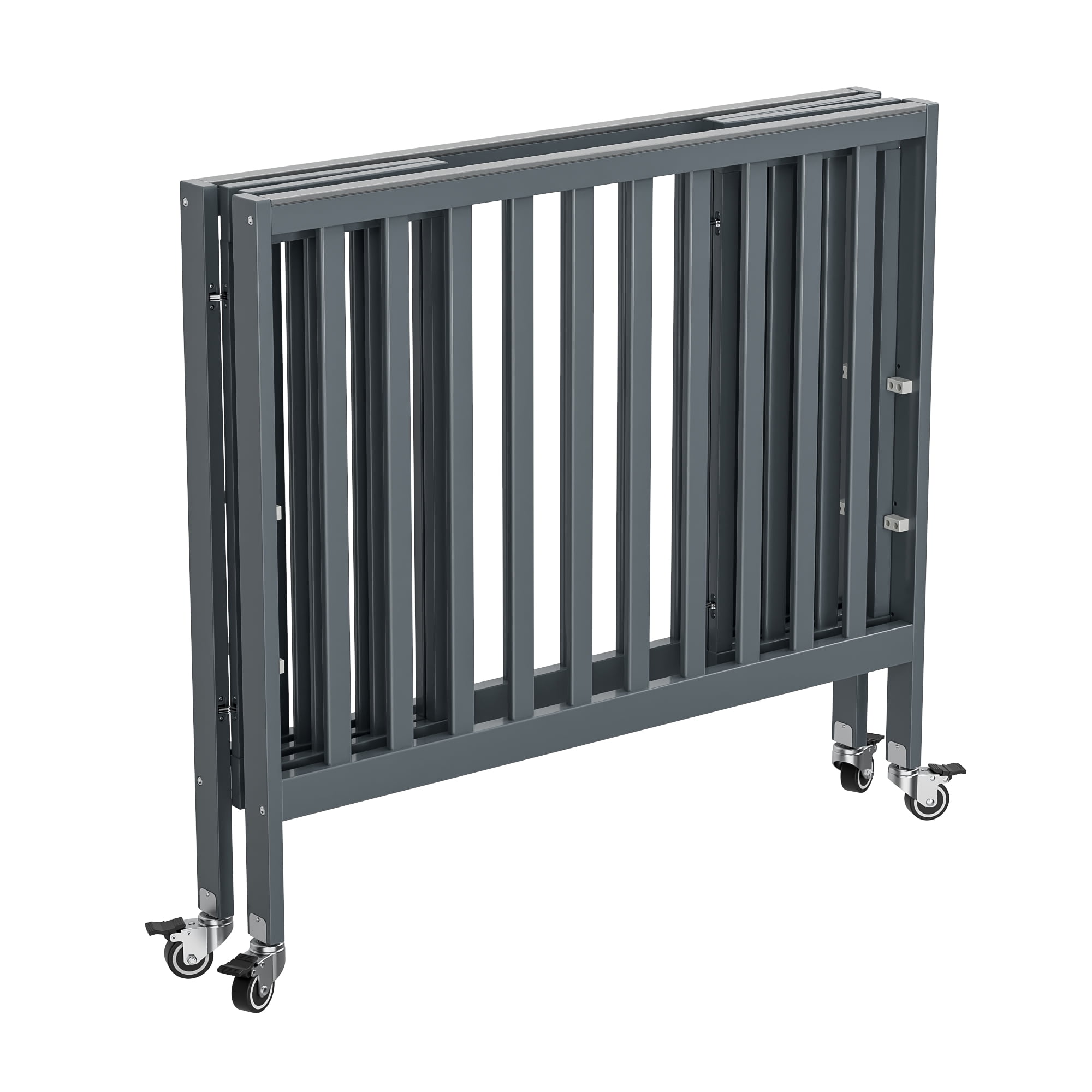 Fizzy Baby Foldable Baby Crib with Wheels Portable Baby Bed Travel Crib, Gray