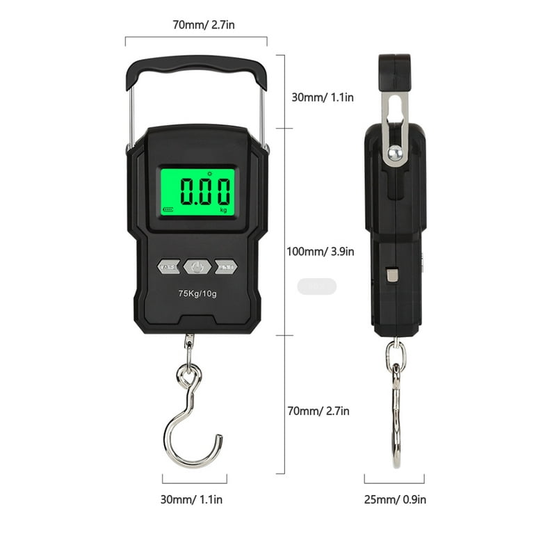 WeiHeng Waterproof Fishing Scale LCD Display Screen with Tapes