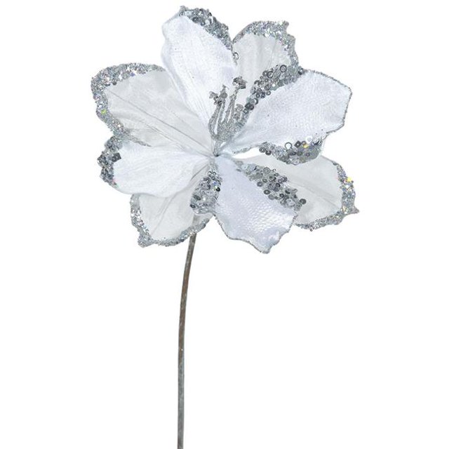Tige de Fleur Amaryllis Argentée, 20 & 9 Po.