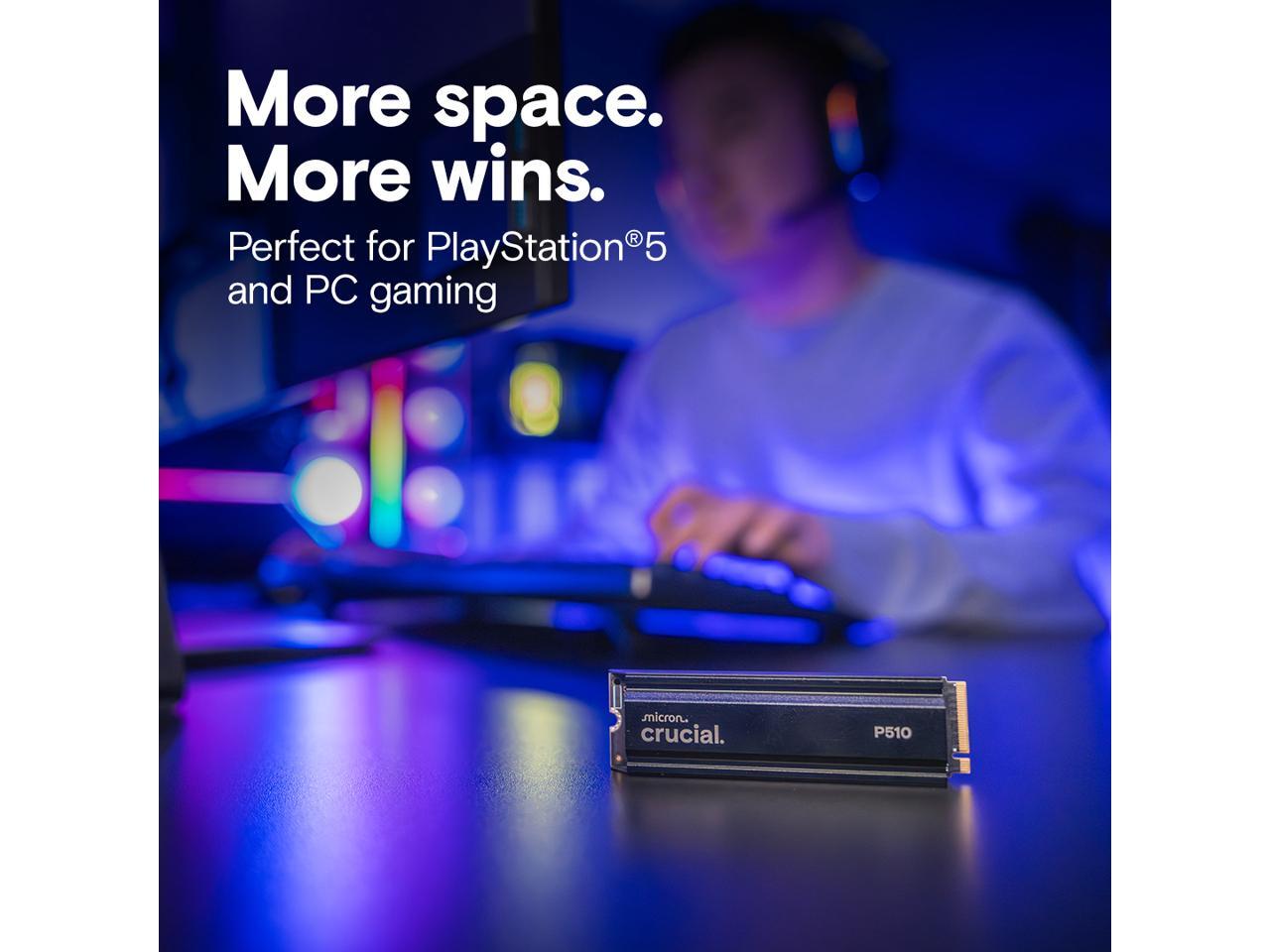 Crucial Technology CT1000P510SSD5 1TB NVMe M.2 PCIe 4.0 Internal SSD with Heatsink