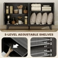 thumbnail image 6 of 55" Modern Sideboard Buffet Cabinet with Fluted Doors Wood Legs, Dark Gray, 6 of 8