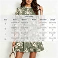 thumbnail image 3 of Karymi Floral Print Mock Neck Tiered Mini Dress, 3/4 Ruffle Bell Sleeve Self Tie Waist Loose Flowy Summer Sundress Summer Dress, 3 of 5