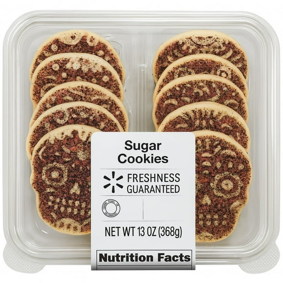 Freshness Guaranteed Day of the Dead Sugar Cookie, Baked, Crunchy, 12 Count