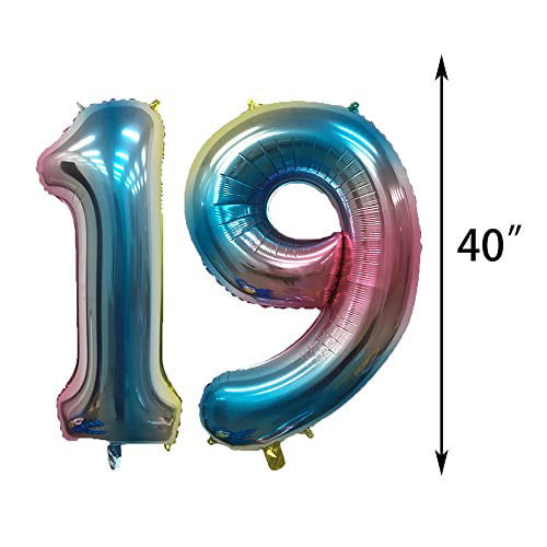 Number 19 Pink 34" Balloon Birthday Party Decorations 19th Birthday 