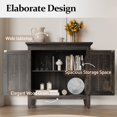 thumbnail image 3 of CozyHome Storage Cabinet, Kitchen Sideboard Cabinet with Rattan Decor Doors, Accent Buffet Cabinet with Adjustable Storage Shelf, Wood Cabinet Organizer for Hallway, Dining Room, Living Room, Grey, 3 of 7