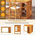 thumbnail image 4 of EUROCO 5 Piece Counter Height Dining Table Set for 4, 60" Bar Height Dining Set with 3-Tier Storage Shelves and 4 Upholstered Dining Chairs,Dining Room Table Set for Small Place Apartment Kitchen, 4 of 10