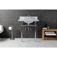 thumbnail image 4 of Kingston Brass KVBH3022M8SQ1 Templeton 30-Inch Carrara Marble Console Sink with Brass Legs (8-Inch, 3-Hole) in Carrara Marble White/Polished Chrome, 4 of 9