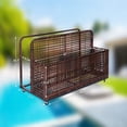 thumbnail image 5 of Studyset Outdoor Wicker Patio Poolside Float Storage,Patio Basket With Rolling Wheels, Sturdy & Movable, Ideal for Floaties,Storage Box, Pe Rattan Outdoor Pool Caddy With Rolling Wheels for Pool, Gard, 5 of 8