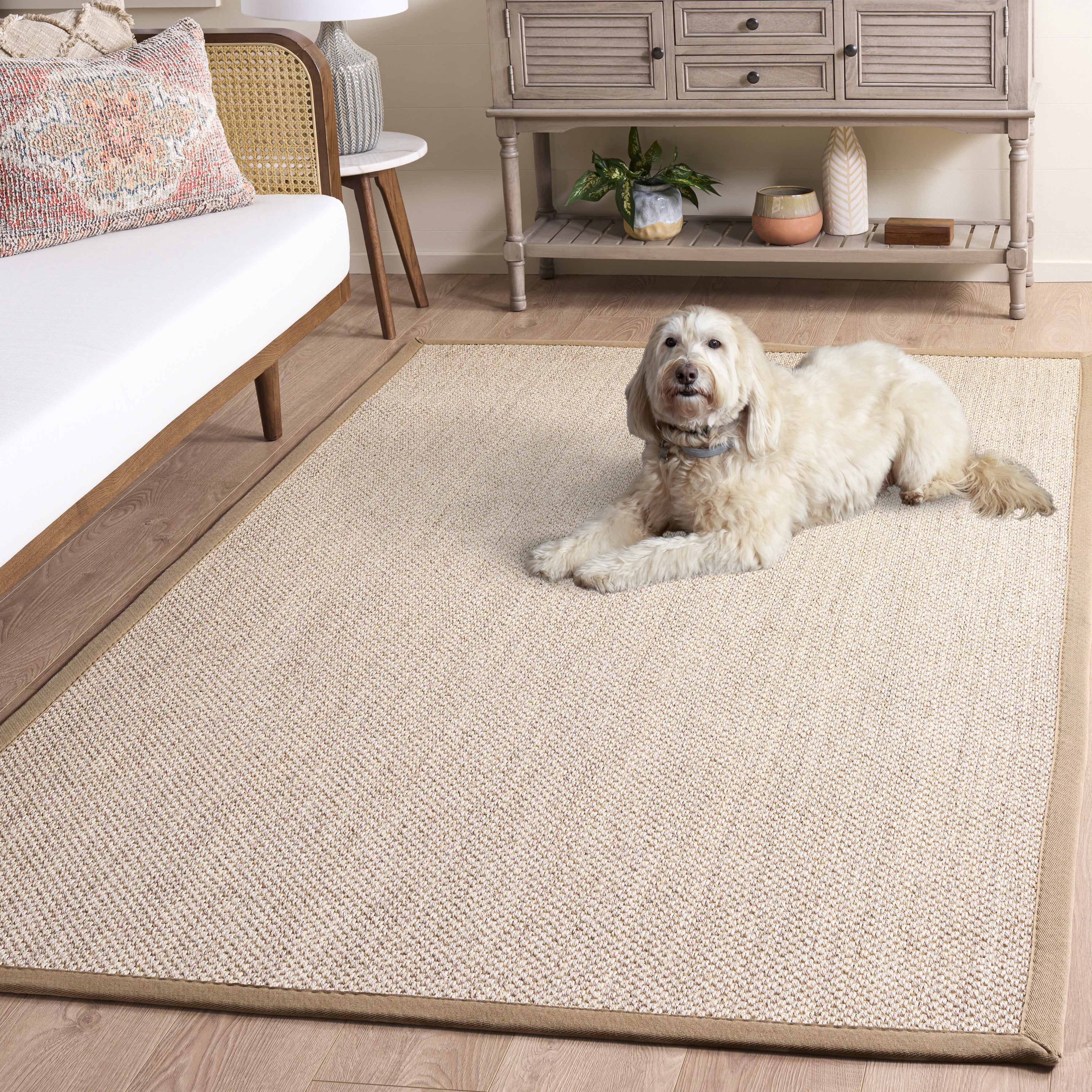 Safavieh Natural Fiber Kentigern Solid Area Rug, Marble/Linen, 8' x 10'