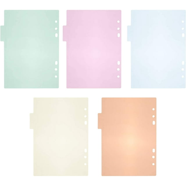 HSHDLDF A5 Binder Dividers Labels Transparent PVC Binder Divider Pages Plastic Binder Dividers Insertable Indexing Cards Binder Page, 10pcs
