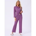 thumbnail image 2 of DARING DIVA Women's Long Sleeve Cute Pajamas Sets S Purple, 2 of 5