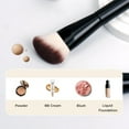 thumbnail image 3 of Flat Top Kabuki Professional Make up Brushes for Blending, Cream, Powder,Blush Buffing Stippling Face Makeup Tools, Black (Black), 3 of 14