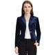 thumbnail image 1 of INSPIRE CHIC Chaqueta De Traje De Oficina De Negocios Con Solapa Y 1 Botón De Terciopelo Para Mujer azul marino L, 1 of 5