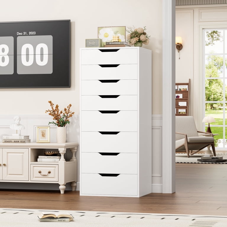 Homfa 8-Drawer Compact Dresser, White photo 1