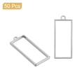 thumbnail image 3 of Uxcell Open Back Bezel Pendants, 50Pack Rectangle Hollow Frame Charm Geometric Blank Trays for Resin (Silver), 3 of 6