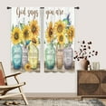 thumbnail image 3 of Sunflower Bible Verse Curtains Christian Quotes Farmhouse Rustic Floral Flower Scripture Rod Pocket Retro Hummingbird Wooden Plant Bedroom Living Room Treatment Fabric 2 Panels 42Wx63H Inch, 3 of 6
