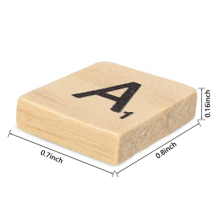MYYZMY 300 Pcs Scrabble Letters, Wood Scrabble Tiles for Crafts Making Crossword Game