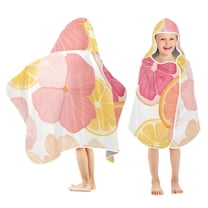 Yayeee Kids Hooded Towels Toddler Soft Absorbent Beach Bathing Wrap 50" x 23.5", Pink Floral Orange