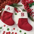 thumbnail image 5 of TETOU Christmas Stockings Small Embroidered Letter Knitted Xmas Hanging Stocking Christmas Decor Red, 5 of 9