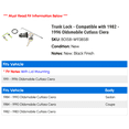 thumbnail image 2 of Trunk Lock - Compatible with 1982 - 1996 Oldsmobile Cutlass Ciera 1983 1984 1985 1986 1987 1988 1989 1990 1991 1992 1993 1994 1995, 2 of 2