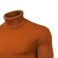 thumbnail image 4 of Sweater Tops For Men Wool Round Neck Bottoming Shirt All Matching High Neck Mens Warm Sweaters,Orange,L, 4 of 6
