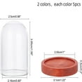 thumbnail image 2 of 10 Sets Mini Eternal Flower Glass Dome Cloche Clear Glass Display Case with 2 Colors Wooden Base Bell Jar Cloche for Centerpieces Plants Rocks Specimens Decorations Crafts 3.9x2.5 cm, 2 of 7