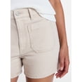thumbnail image 5 of Time and Tru Women's High Rise Patch Pocket Denim Short, 4" Inseam, Sizes 0-20, 5 of 6
