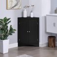 thumbnail image 3 of White Corner Cabinet with Doors & Adjustable Shelves, Versatile Storage for Bathroom, Kitchen, and Living Room, Freestanding Design, 3 of 11