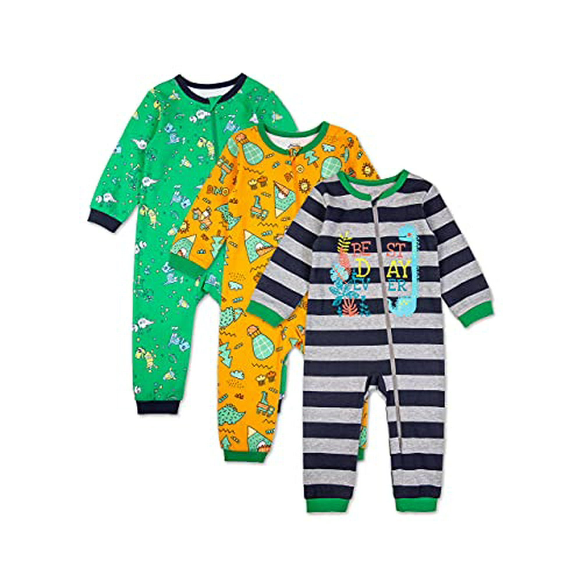 Baby Sleepers 24 Months for Boys 100 Cotton Dinosaur One Piece Romper Sleepers with Zippers Baby Pajamas 3 Pack