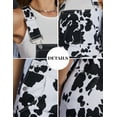 thumbnail image 4 of Cow Print Overalls for Women Animal Pants Fall Jumpsuits Bibs Coveralls(Black and White Cow,2XL), 4 of 9