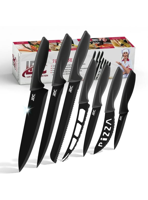 Lux Decor Collection Kitchen Knife Set 7 Pieces Stainless Steel
