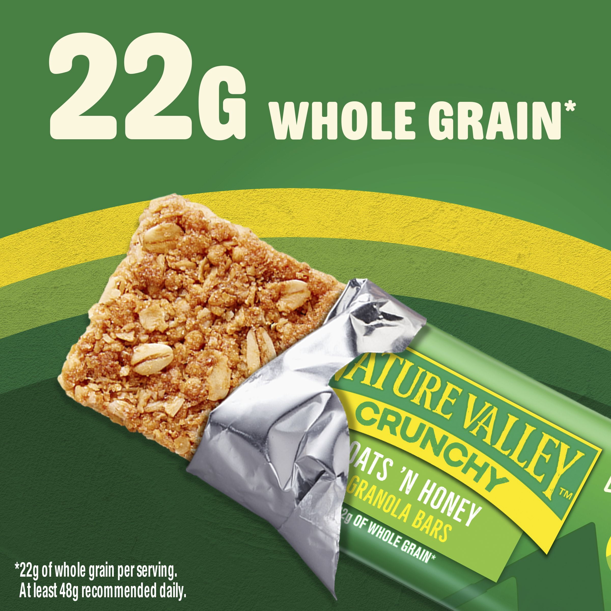 Nature Valley Crunchy Granola Bars, Oats 'n Honey, 12 Count, 8.94 oz (6 Pouches)