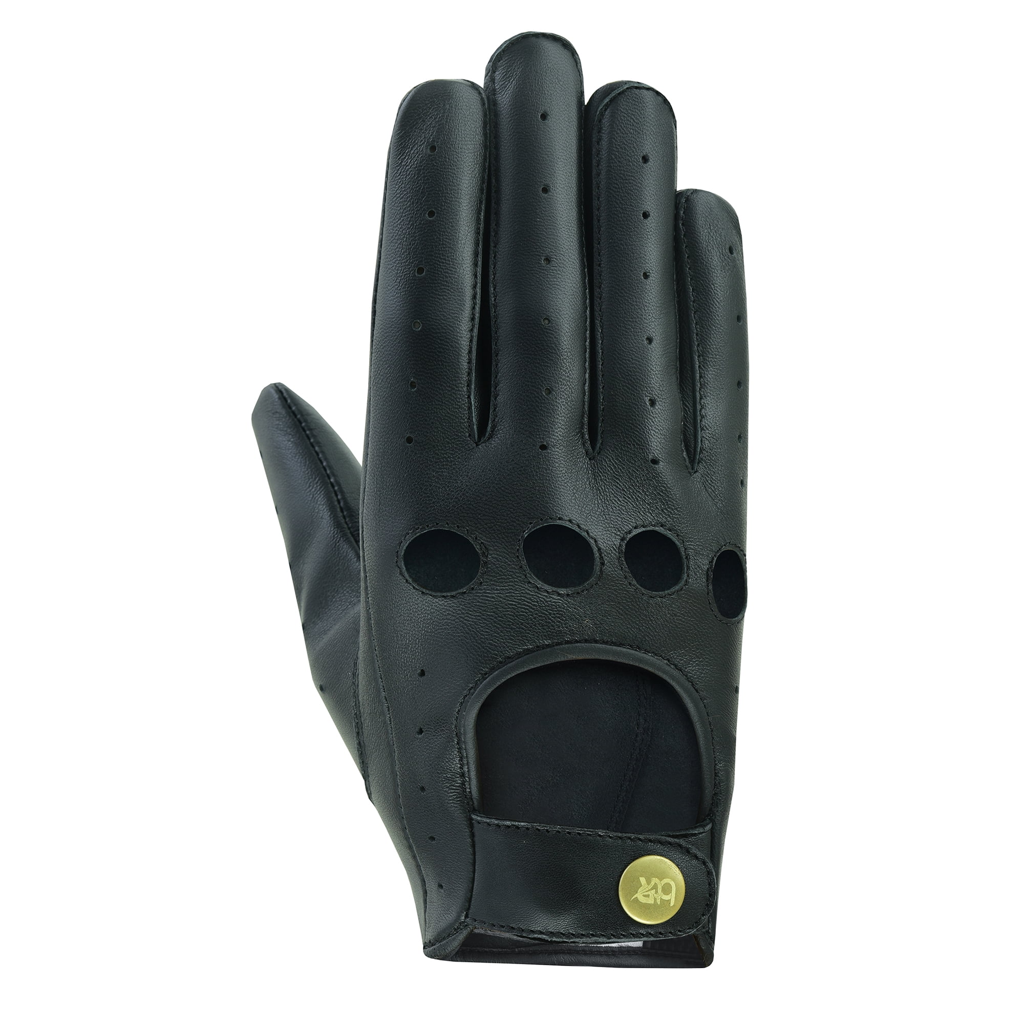 Women Leather Gloves Ladies Leather Driving Gloves Chauffeur 100% Genuine Lambskin Leather Gloves Full Finger Car Driving Motorcycle Bikers Riding Gloves Black-S