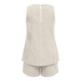 thumbnail image 5 of HAYIMI Womens Summer Outfits Sets 2 Pieces Sleeveless Tops With Casual Loose Denim Shorts Summer Travel Beach Solid Color Comfort Clothes Sets, 5 of 5