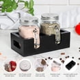 thumbnail image 3 of CB Accessories Mason Jar Salt and Pepper Shakers Set with Wood Caddy (Black), 3 of 5