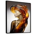 thumbnail image 2 of Designart "Sculpted In Amber Elegance I" Fashion Woman Floater Framed Canvas Prints, 2 of 5