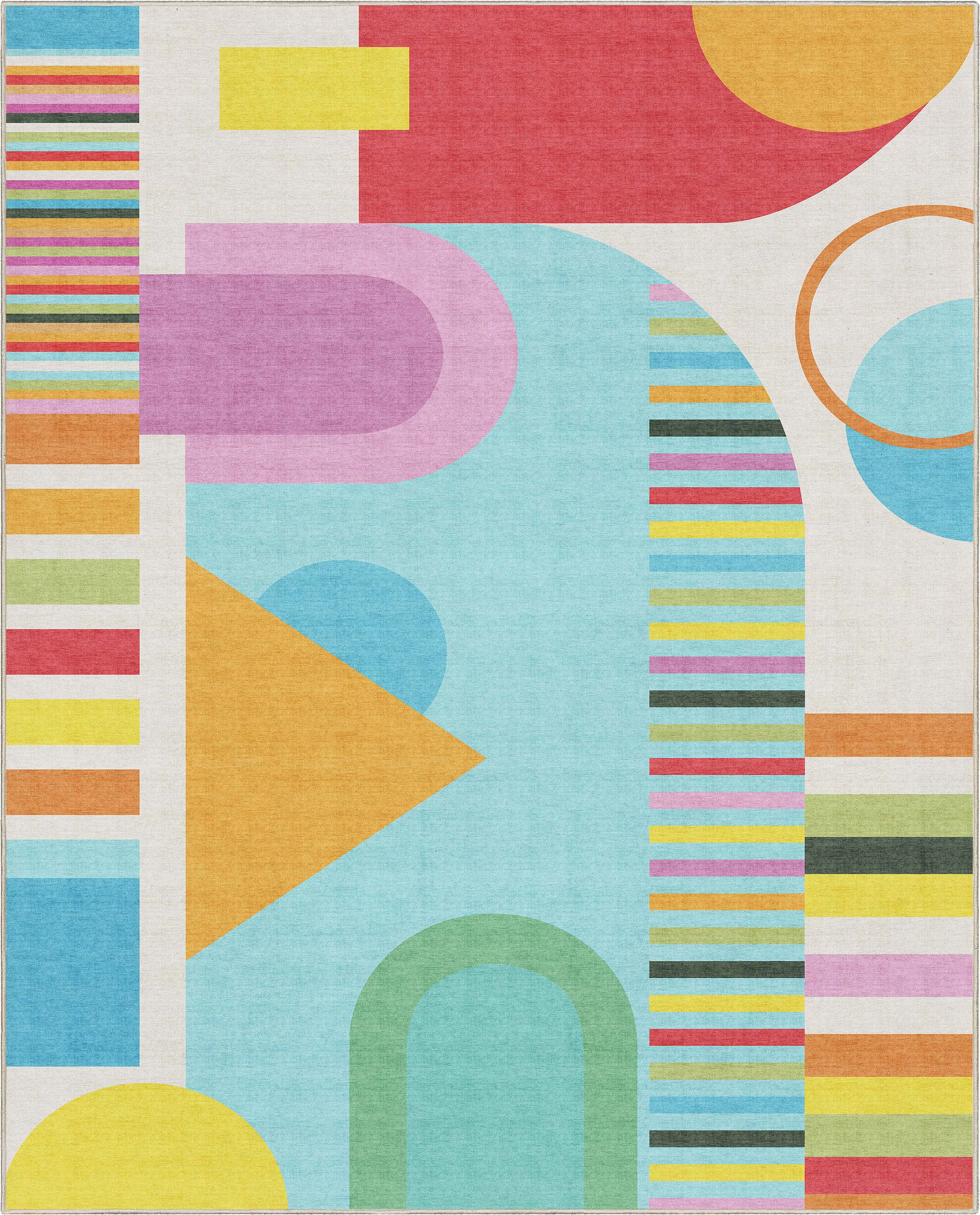 Well Woven Crayola Parade Multi Color 7'10" x 9'10" Area Rug Easy to Clean - Kid & Pet Friendly Rug Perfect for Playroom Living Room Bedroom
