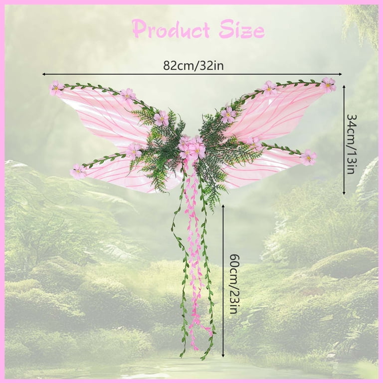 DAMAI Green Fairy Wings for Women,Mother Nature Woodland Elf  display picture 2