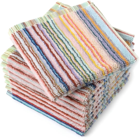 ACDANC 8Pcs Kitchen Dishcloths for Washing Dishes,Ultra Absorbent Dish Rags,Cotton Cleaning Cloths,12x12"es (Mix)
