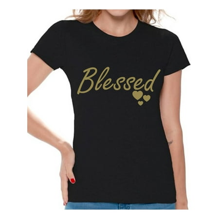 Awkward Styles Blessed Shirt Blessed Christmas T Shirt Women's Holiday Top Thanksgiving Shirt Christmas Shirts for Women Thanksgiving Holiday Thankful Grateful Blessed Women's Shirt Religious (Best Christmas Gifts For Women)