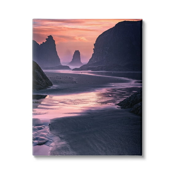 Stupell Vivid Sunrise Beach Foam Shore Landscape Photography Gallery Wrapped Canvas Print Wall Art