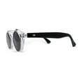 thumbnail image 4 of Super Normcore Cool Hipster Flip Up Keyhole Round Sunglasses Clear Silver Black, 4 of 4