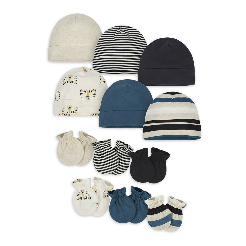 Onesies Brand - Onesies Brand Baby Boy Caps And Mittens Accessories Set 